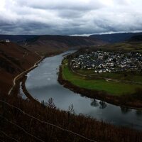 Blick von der Drieschhütte auf Pünderich und die Marienburg