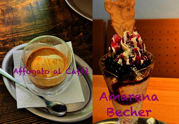 Affogato und Amarenabecher