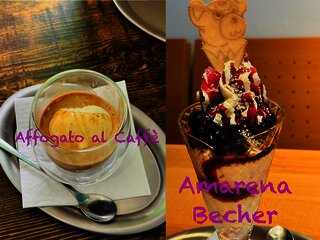 Affogato und Amarenabecher