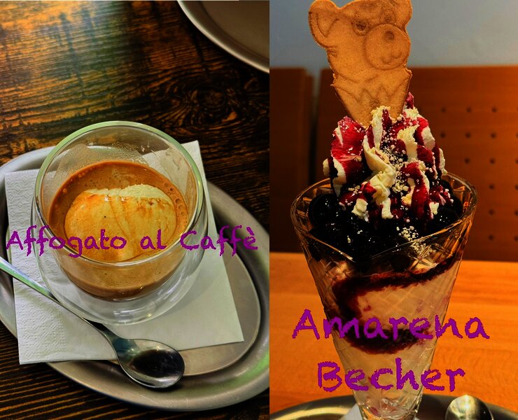Affogato und Amarenabecher