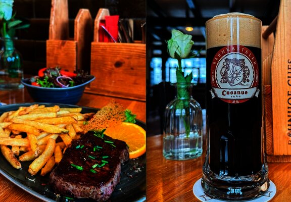 Brauereiküche und eigenes Bier im Brauhaus