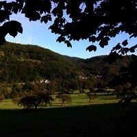 das Dhrontal mit Ortsteil Papiermühle im Hintergrund