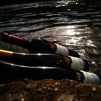 Weinflaschen in derMosel