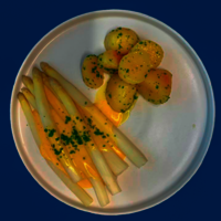 Spargelkarte im Restaurant Simon`s