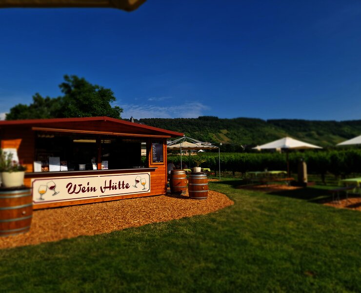 Weinhütte am Moselradweg in Wintrich