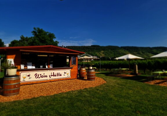 Weinhütte am Moselradweg in Wintrich