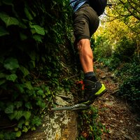 Kletterpassage auf dem Collis-Steilpfad