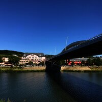 Blick auf das luxemburgische Moselufer in Grevenmacher