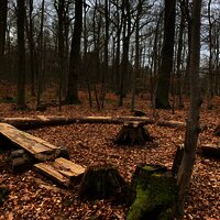 Kreativer Rastplatz entlang der Strecke