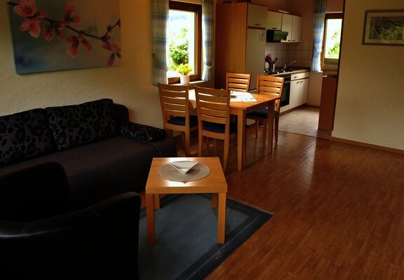 Ferienwohnung Wohnbereich u. Küche