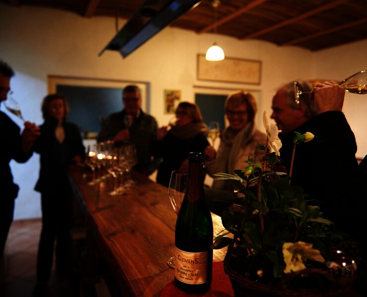 Weinprobe im Weingut Jochen Clemens