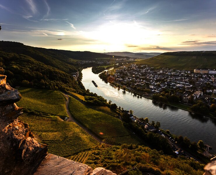 Aussicht von der Burg Landshut auf die Mosel