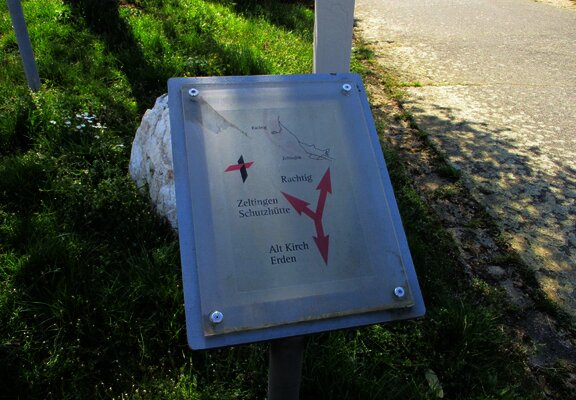 Wegweiser entlang der Strecke