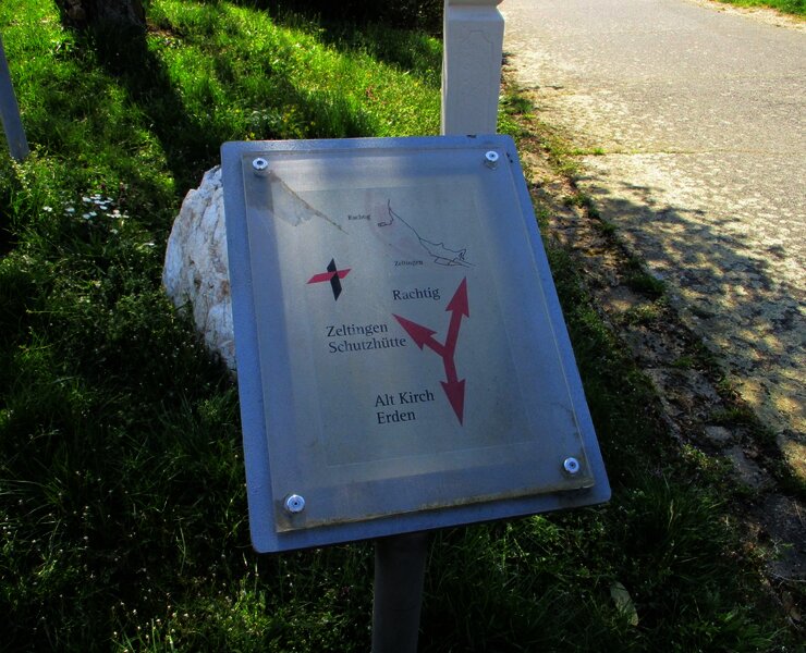 Wegweiser entlang der Strecke