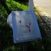 Wegweiser entlang der Strecke