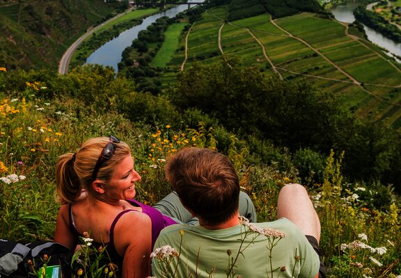 Blick vom Calmont Gipfelkreuz Richtung Ediger-Eller