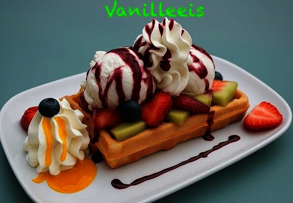 Heißwaffeln mit Vanilleeis