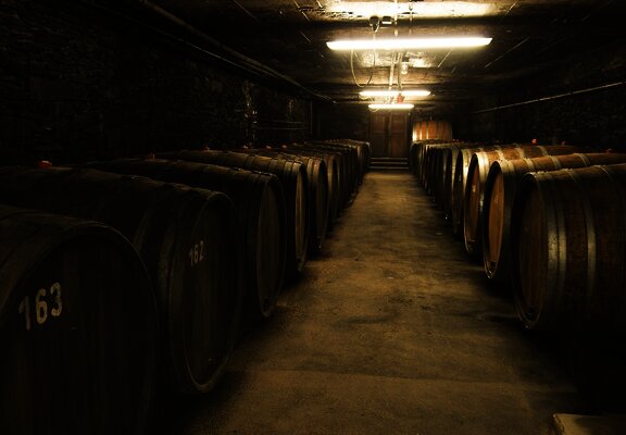 Weinfasskeller des Weingut Selbach-Oster
