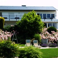 Garten mit Hausansicht