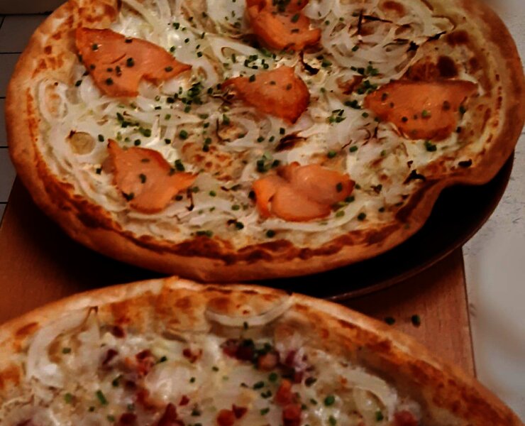 Flammkuchen in der Straußwirtschaft
