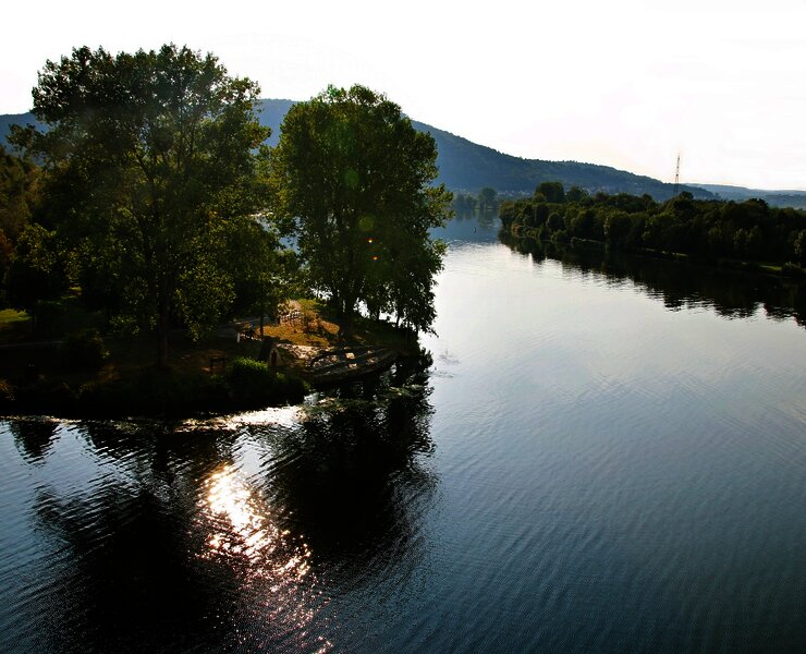 Mündung der Saar in die Mosel in Konz