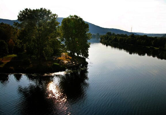 Mündung der Saar in die Mosel in Konz