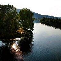 Mündung der Saar in die Mosel in Konz