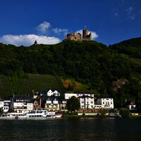 Villa Mosella Blick auf Mosel Villa Burg Landshut