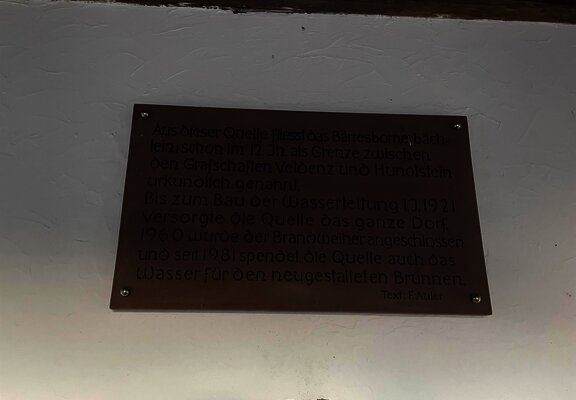 Barresbornerquelle Tafel