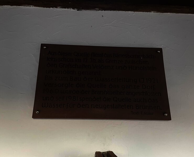 Barresbornerquelle Tafel