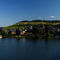 Blick auf Traben Trarbach vom Mosel-Radweg