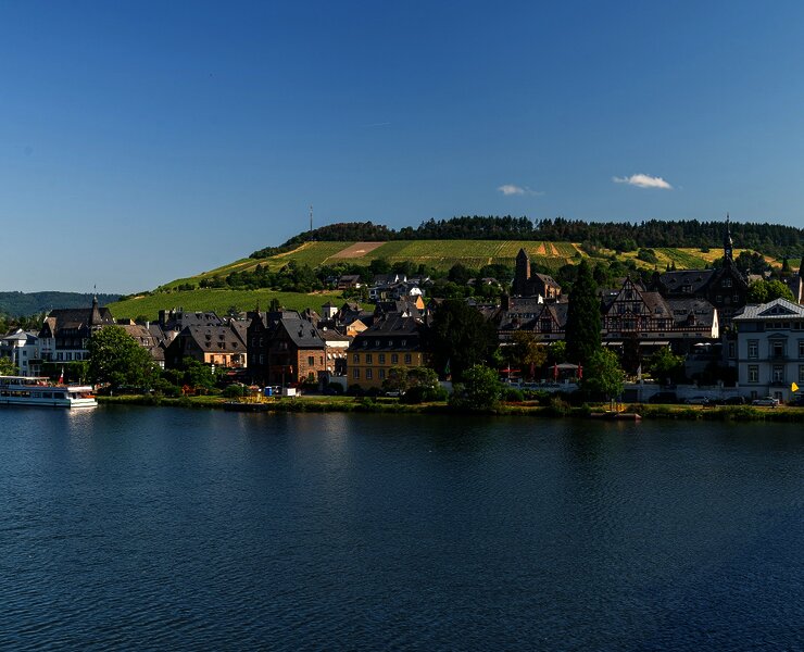 Blick auf Traben Trarbach vom Mosel-Radweg