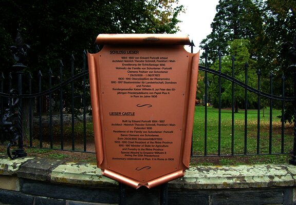 Infotafel Schloss Lieser