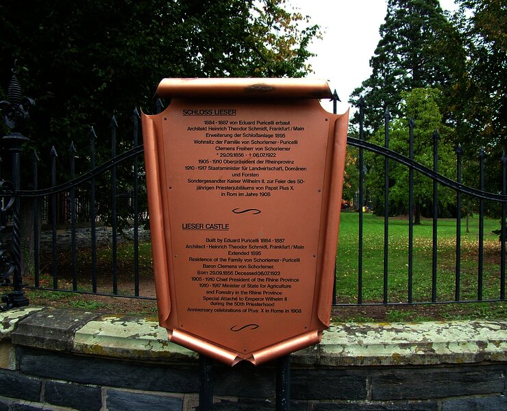 Infotafel Schloss Lieser