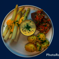 Spargelkarte im Restaurant Simon`s