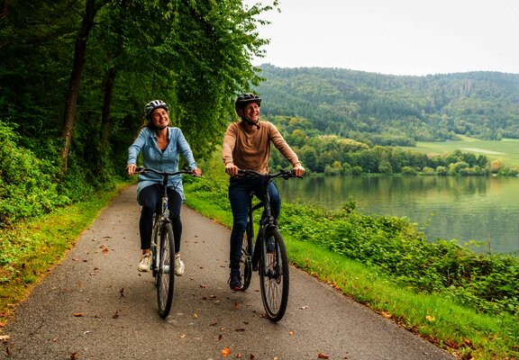 Auf dem Mosel-Radweg zwischen Mehring und Detzem
