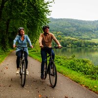 Auf dem Mosel-Radweg zwischen Mehring und Detzem