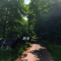 Schattige Passagen entlang der Strecke