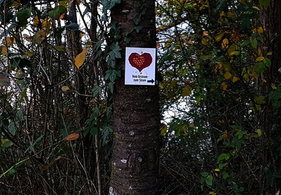 Beschilderung entlang der Strecke