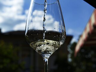 Glas im Weinberg