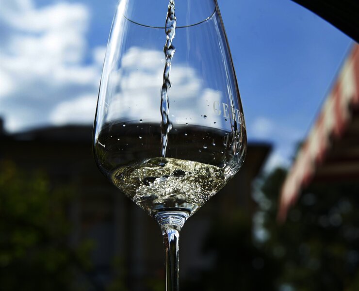 Glas im Weinberg