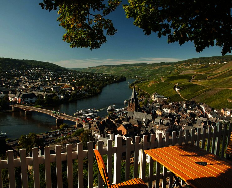 Blcik auf die Mosel und Weinberge