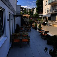 Terrasse im Weingut