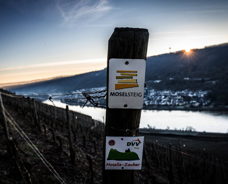 Moselsteigbeschilderung bei Winningen