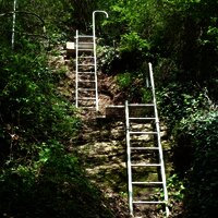 Leitern im "Erdener Klettersteig"