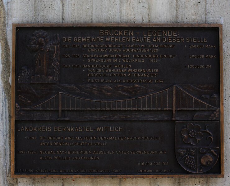 Infoschild bei der Hängebrücke Wehlen