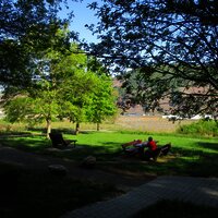 Rastplatz und Ruhebank in der Nähe der Waldkapelle