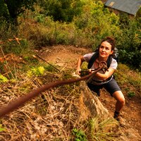 Kletterpassage auf dem Hatzenporter Laysteig