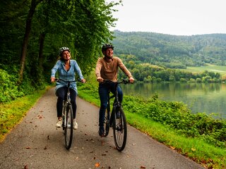 Auf dem Mosel-Radweg zwischen Mehring und Detzem