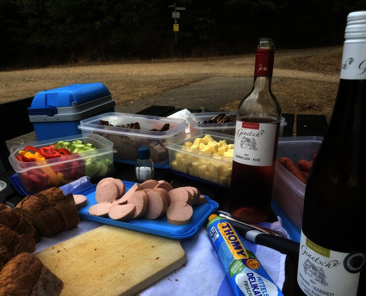Wein und Picknick